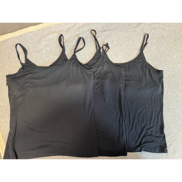 Lot of 3 Papinelle Kate Modal Soft Shelf Bra Cami‎ Tank Top  Womens XL Black - Picture 8 of 13